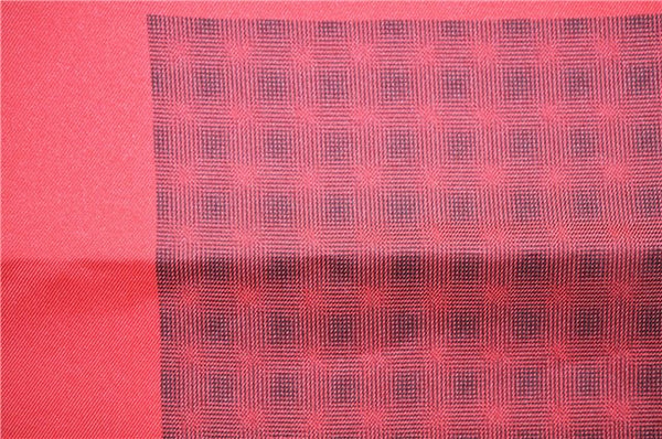 Authentic HERMES Petit Carre 40 Scarf Handkerchief Plaid Motif Silk Red 9638D