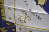 HERMES Carre 90 Scarf "VUE DU CAROSSE DE LA GALERE LA REALE" Silk Blue 9640D