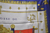 HERMES Carre 90 Scarf "VUE DU CAROSSE DE LA GALERE LA REALE" Silk Blue 9640D