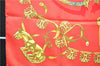 Authentic HERMES Carre 90 Scarf "LES CAVALIERS D'OR" Silk Red 9641D