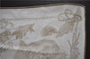 Auth HERMES Petit Carre 40 Handkerchief "GRANDS FONDS" Silk Brown Ivory 9643D