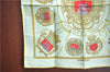 HERMES Petit Carre 40 Scarf Handkerchief "LES ARMES DE PARIS" Silk Yellow 9646D