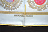 HERMES Petit Carre 40 Scarf Handkerchief "LES ARMES DE PARIS" Silk Yellow 9646D