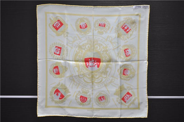 HERMES Petit Carre 40 Scarf Handkerchief "LES ARMES DE PARIS" Silk Yellow 9646D