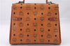 Authentic MCM Vintage Visetos Leather Hand Bag Purse Brown 9646E