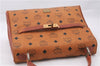 Authentic MCM Vintage Visetos Leather Hand Bag Purse Brown 9646E