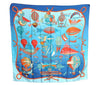 Authentic HERMES Carre 90 Scarf "LES FOLIES DU CIEL" Silk Blue 9647F