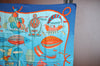 Authentic HERMES Carre 90 Scarf "LES FOLIES DU CIEL" Silk Blue 9647F