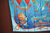 Authentic HERMES Carre 90 Scarf "LES FOLIES DU CIEL" Silk Blue 9647F