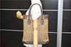 Authentic Burberrys Check Shoulder Tote Bag Canvas Leather Khaki Brown 9653C