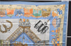 Authentic HERMES Carre 90 Scarf "CHARMES DES PLAGES" Silk Light Blue Box 9655D