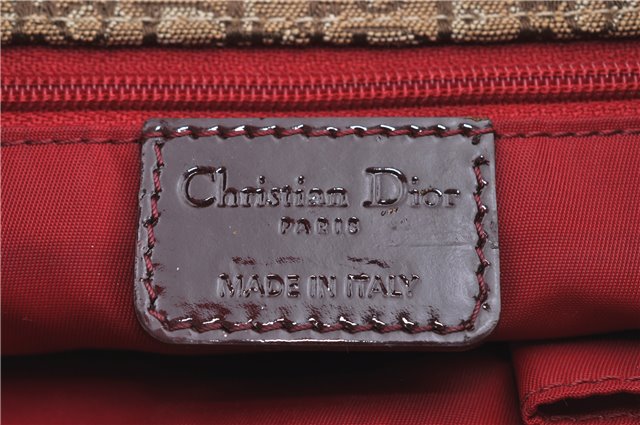 Auth Christian Dior Trotter Shoulder Hand Bag Purse Canvas Enamel Beige 9658B