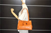 Authentic CHANEL Calf Skin Matelasse Shoulder Tote Bag Orange CC 9659D