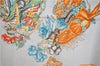 Authentic HERMES Carre 90 Scarf "LES FETES DU ROI SOLEIL" Silk Orange 9670F