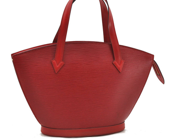 Authentic Louis Vuitton Epi Saint Jacques Hand Bag Purse Red M52277 LV 9685C
