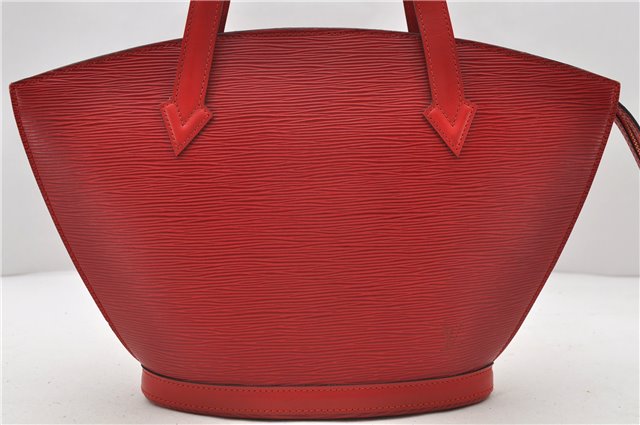 Authentic Louis Vuitton Epi Saint Jacques Hand Bag Purse Red M52277 LV 9685C