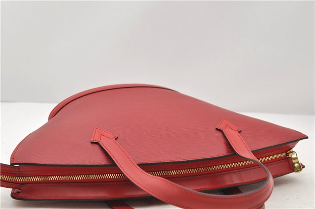 Authentic Louis Vuitton Epi Saint Jacques Hand Bag Purse Red M52277 LV 9685C