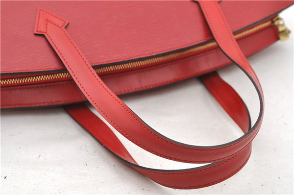 Authentic Louis Vuitton Epi Saint Jacques Hand Bag Purse Red M52277 LV 9685C