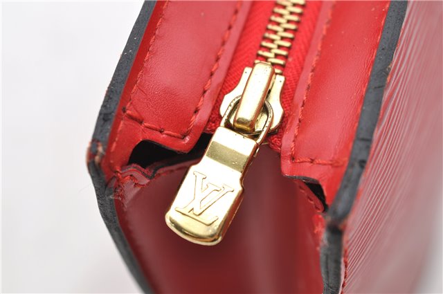 Authentic Louis Vuitton Epi Saint Jacques Hand Bag Purse Red M52277 LV 9685C