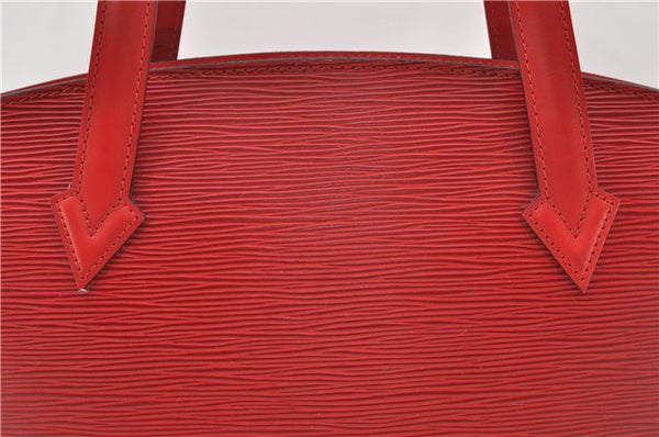 Authentic Louis Vuitton Epi Saint Jacques Hand Bag Purse Red M52277 LV 9685C