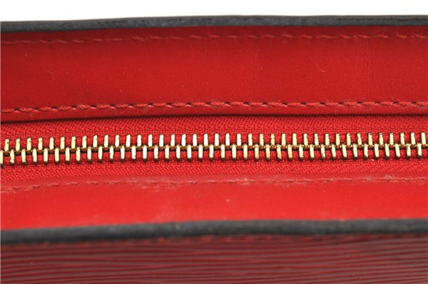 Authentic Louis Vuitton Epi Saint Jacques Hand Bag Purse Red M52277 LV 9685C