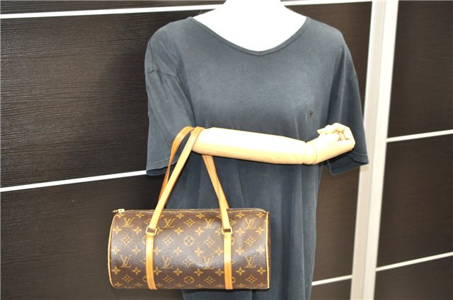 Authentic Louis Vuitton Monogram Papillon 30 Hand Bag M51385 LV 9686C
