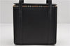 Authentic BURBERRY Check Vintage Leather Hand Bag Purse Black 9686E