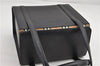 Authentic BURBERRY Check Vintage Leather Hand Bag Purse Black 9686E