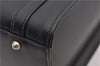 Authentic BURBERRY Check Vintage Leather Hand Bag Purse Black 9686E