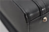 Authentic BURBERRY Check Vintage Leather Hand Bag Purse Black 9686E