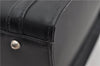 Authentic BURBERRY Check Vintage Leather Hand Bag Purse Black 9686E