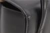 Authentic BURBERRY Check Vintage Leather Hand Bag Purse Black 9686E