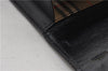 Authentic BURBERRY Check Vintage Leather Hand Bag Purse Black 9686E