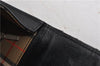 Authentic BURBERRY Check Vintage Leather Hand Bag Purse Black 9686E