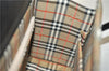 Authentic BURBERRY Check Vintage Leather Hand Bag Purse Black 9686E