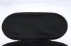 Authentic Christian Dior Trotter Vanity Bag Pouch Canvas Leather Black CD 9688C