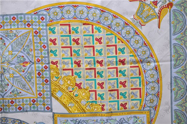 Authentic HERMES Carre 90 Scarf "CIELS BYZANTINS" Silk Yellow 9689C