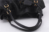 Authentic PRADA Vintage Tassel Shoulder Drawstring Bag Leather Black 9689E
