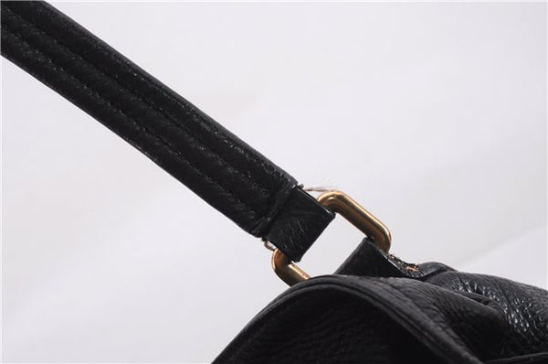 Authentic PRADA Vintage Tassel Shoulder Drawstring Bag Leather Black 9689E