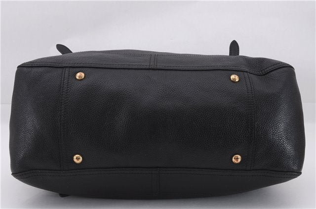 Authentic PRADA Vintage Tassel Shoulder Drawstring Bag Leather Black 9689E