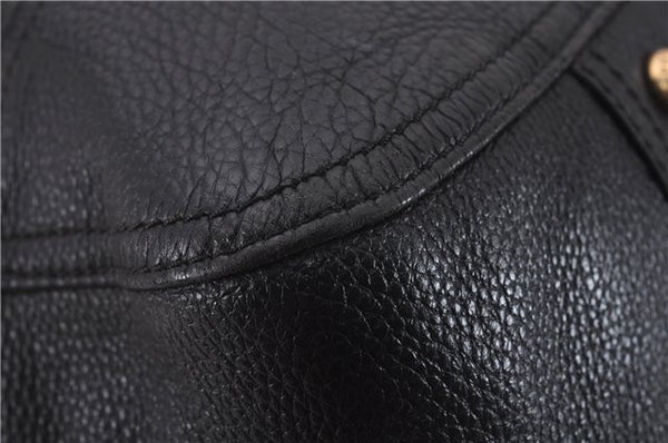 Authentic PRADA Vintage Tassel Shoulder Drawstring Bag Leather Black 9689E