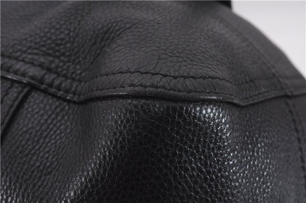 Authentic PRADA Vintage Tassel Shoulder Drawstring Bag Leather Black 9689E