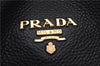 Authentic PRADA Vintage Tassel Shoulder Drawstring Bag Leather Black 9689E