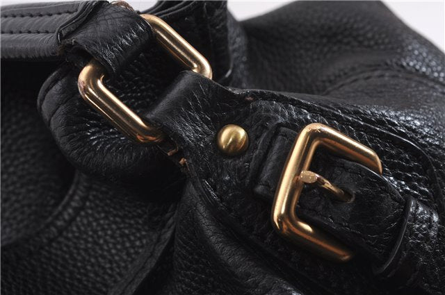 Authentic PRADA Vintage Tassel Shoulder Drawstring Bag Leather Black 9689E
