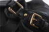 Authentic PRADA Vintage Tassel Shoulder Drawstring Bag Leather Black 9689E