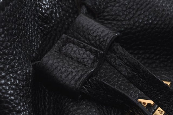 Authentic PRADA Vintage Tassel Shoulder Drawstring Bag Leather Black 9689E