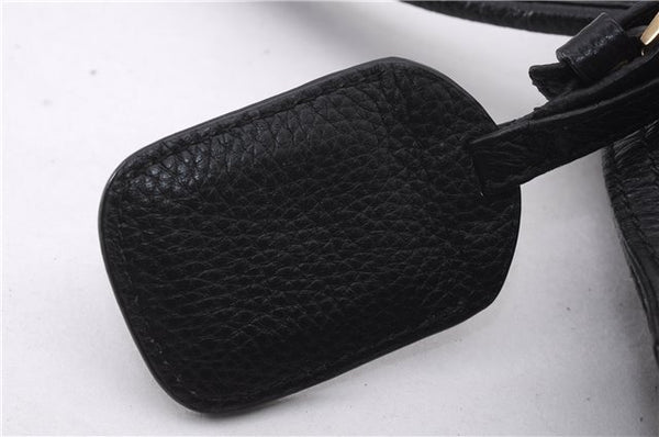 Authentic PRADA Vintage Tassel Shoulder Drawstring Bag Leather Black 9689E