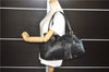 Authentic PRADA Vintage Tassel Shoulder Drawstring Bag Leather Black 9689E