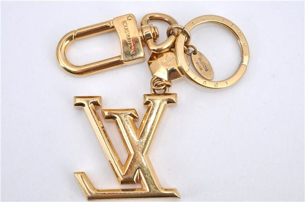 Authentic Louis Vuitton Porte Cles LV Facet Charm Key Ring Gold M65216 LV 9690C