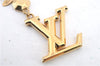 Authentic Louis Vuitton Porte Cles LV Facet Charm Key Ring Gold M65216 LV 9690C